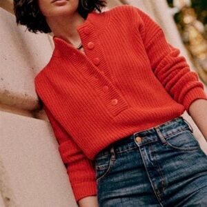 Sezane Lucas sweater in coral